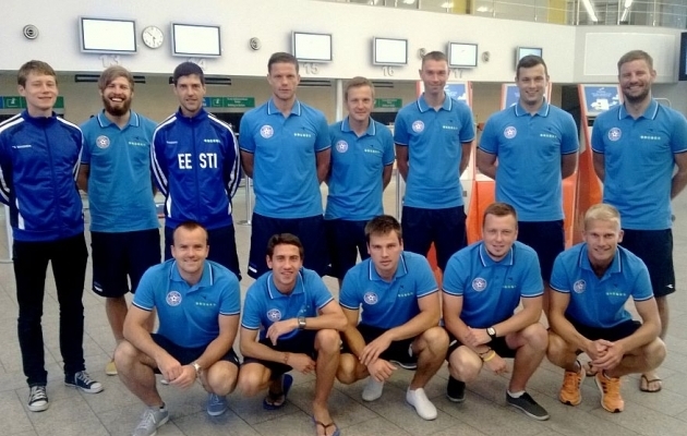 Eesti rannajalgpalli koondis 2015. aastal. Foto: jalgpall.ee