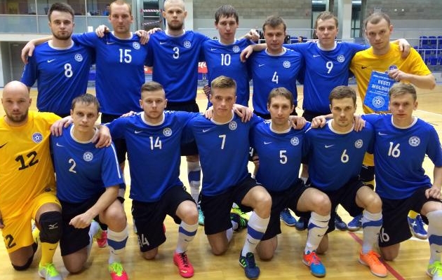 Eesti saalijalgpallikoondis. Foto: EJL