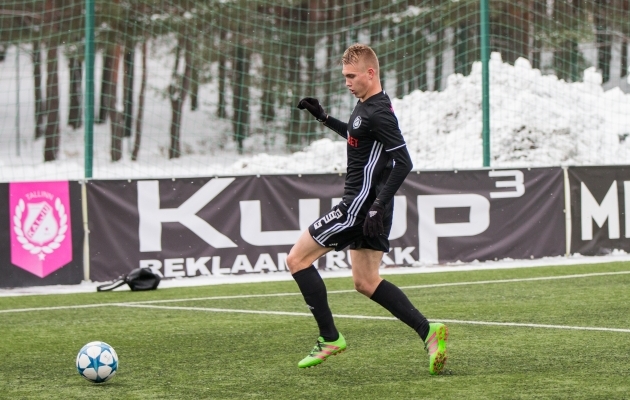 Nõmme Kalju keskkaitsja Henrik Pürg on üks koduliiga mängija, kes Aivar Pohlaku arvates oleks valmis järgmiseks sammuks. Foto: Brit Maria Tael