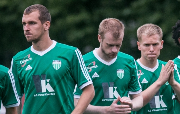 Marek Kaljumäe (vasakul) ja Ilja Antonov (paremal) ilmselt uuel hooajal Levadia särki ei kanna. Foto: Brit Maria Tael