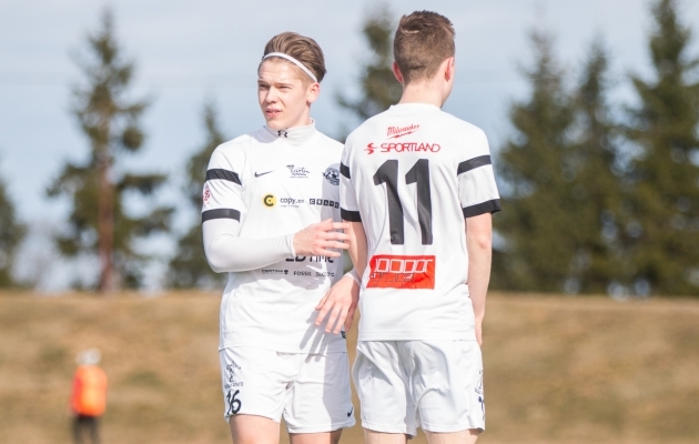 Tammeka U21 mängijad Andrei Zevakin ja Temari Nuuma. Foto: Brit Maria Tael