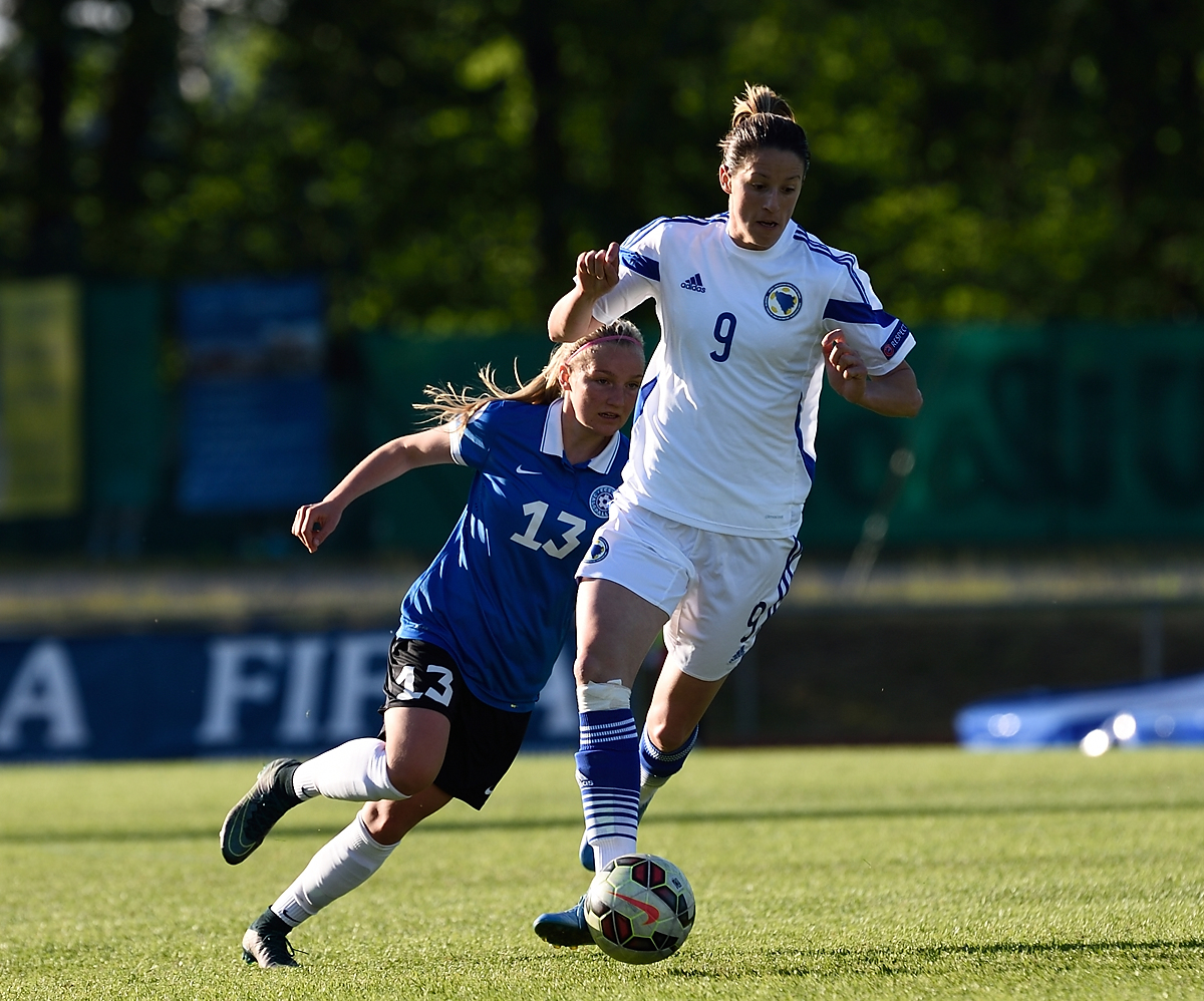 Tamme staadionil omad 1:0 v&otilde;idule viinud Milena Nikolic on Eestile l&ouml;&ouml;nud kahe m&auml;nguga kolm v&auml;ravat. Foto: Imre P&uuml;hvel