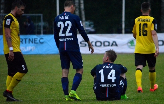 Viljandi Tulevik teenis hooaja esimesed punktid v&otilde;&otilde;ralt v&auml;ljakult. Foto: Liisi Troska