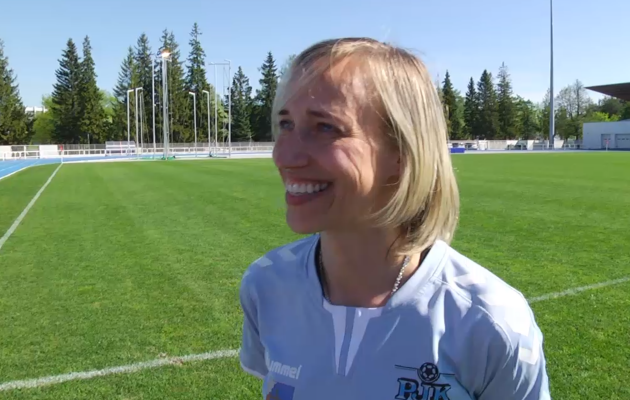 Pärnu peatreener Anastassia Morkovkina. Foto: Soccernet.ee