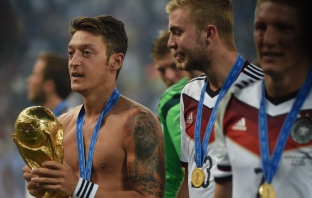 Saksamaa koos Mesut &Ouml;ziliga tuli 2014. aastal maailmameistriks. Foto: scmp.com