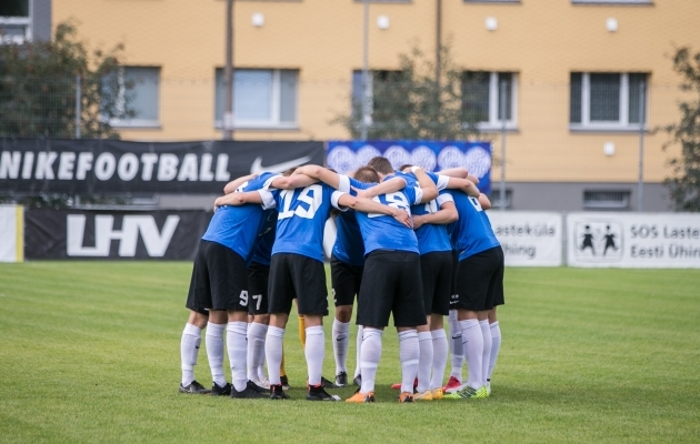 Eesti U19 koondis sai septembris võitu Valgevenest. Foto: Brit Maria Tael