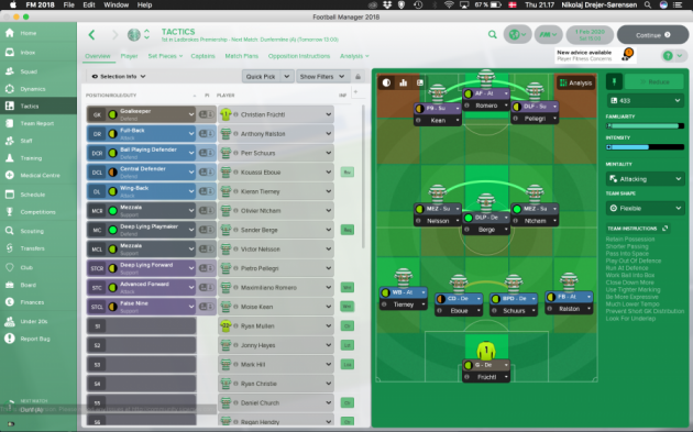 T&auml;nap&auml;eva Football Manageri taktikalehek&uuml;lg. Foto: fmbase.co.uk