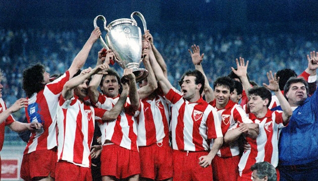 Crvena zvezda 1991. aastal Euroopa karikaga. Foto: Crvena zvezda koduleht
