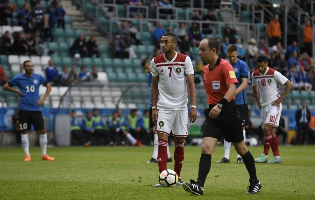 Peakohtunik Marius Avram 2018. aastal Lillekülas Eesti-Maroko mängul. Foto: Liisi Troska