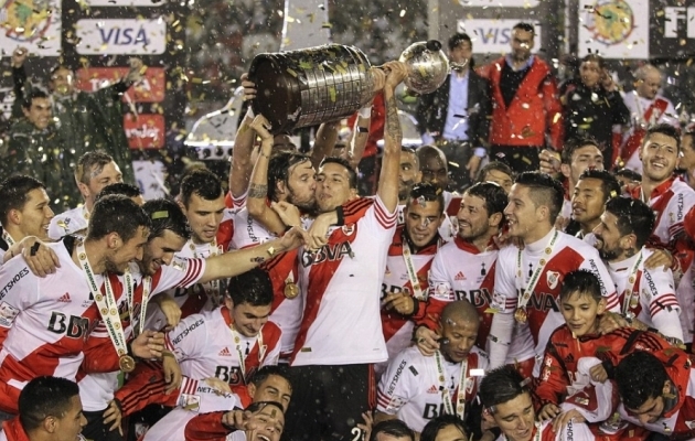 River Plate 2015. aastal Copa Libertadorese v&otilde;itu t&auml;histamas. Foto: golazoargentino.com