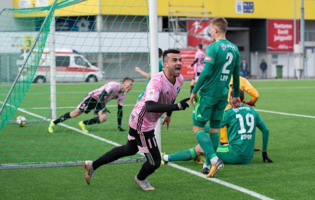 9. vooru keskses mängus lähevad pühapäeval Hiiu staadionil vastamisi Nõmme Kalju ja FCI Levadia, kes kohtusid ka superkarikafinaalis, kus 3:2 võidu sai Kalju. Foto: Liisi Troska