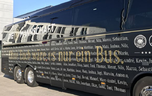 Saksamaa koondise buss. Foto: Sport1