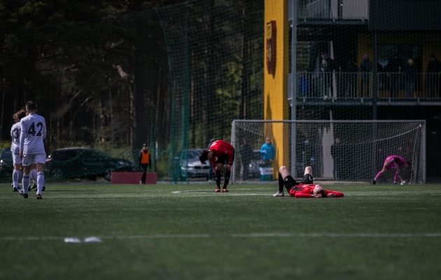 Nagu näha, läks Kalju U21-lt saadud kaotus Nõmme Unitedi mängijatele hinge, mis loob eeldused, et tuliseks ja põnevaks kujunevad ka hooaja järgmised Nõmme derbid. Foto: Brit Maria Tael