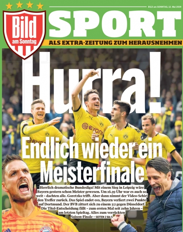 P&uuml;hap&auml;evase Bild am Sonntag spordik&uuml;lgede avaleht. Foto: Bild am Sonntag