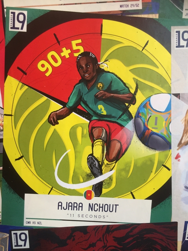 Alagrupim&auml;ngu Kamerun - Uus-Meremaa, mille otsustas Ajara Nchouti 90+5. minuti v&auml;rav, kokkuv&otilde;ttev plakat. Foto: Ott J&auml;rvela