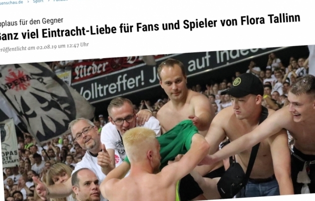 Frankfurdi f&auml;nnid rabelevad J&auml;rvelaiu s&auml;rgi nimel. Foto: Andres Must/hessenschau.de