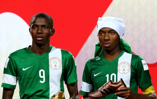 Neli aastat tagasi vedasid Nigeeriat nüüd Lille'is särav Victor Osimhen (vasakul) ja kapten Kelechi Nwakali, kes nüüd Huescas. Foto: fifa.com