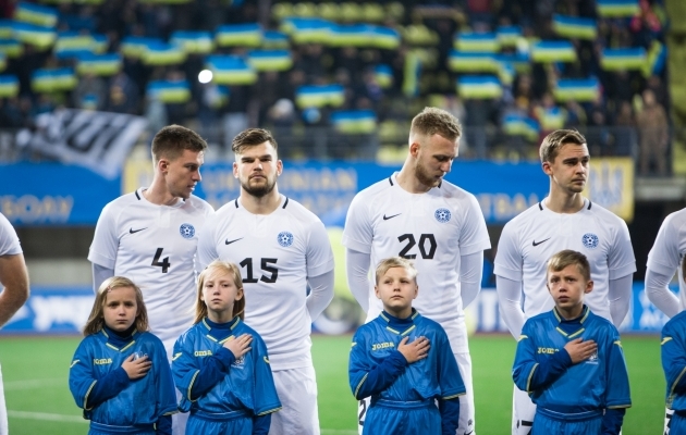 Mattias K&auml;it, Frank Liivak, Mihkel Ainsalu ja M&auml;rten Kuusk. Foto: Jana Pipar / jalgpall.ee