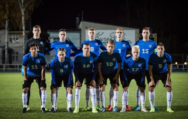 Eesti U21 koondis eelmisel aastal. Foto: Jana Pipar / jalgpall.ee