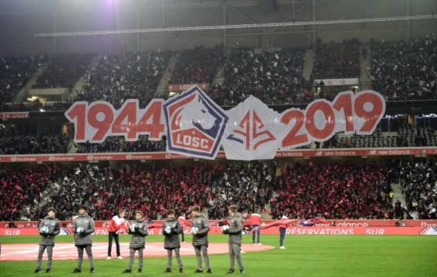 Lille t&auml;histas mullu 75 aasta m&ouml;&ouml;dumist klubi asutamisest. Foto: Lille OSC / Twitter