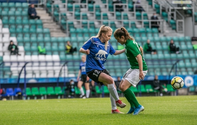 Laup&auml;eval superkarikafinaalis kohtunud Flora ja Kalevi naiskondade madinaid saab Soccernet TV-s n&auml;ha sel aastal veel mitu korda. Foto: Brit Maria Tael