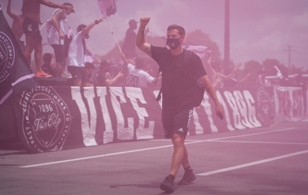 Nii saatsid Miami Interi f&auml;nnid oma m&auml;ngijaid Orlando suunas teele. Foto: Inter Miami Twitter