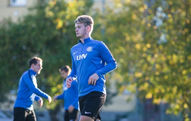 Alles t&auml;na hommikul ametlikult koondisesse nimetatud Kristjan Pelt. Foto: Jana Pipar / jalgpall.ee