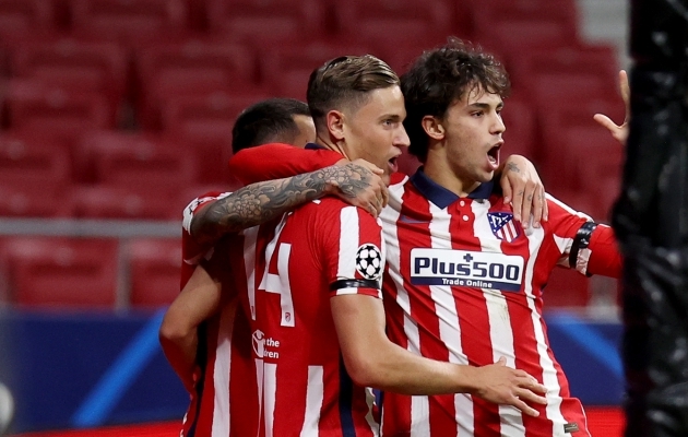 Joao Felixi (paremal) v&auml;rav viis Madridi Atletico 26. minutil juhtima, aga eduseisu hoida ei suudetud. Foto: Madridi Atletico Twitter