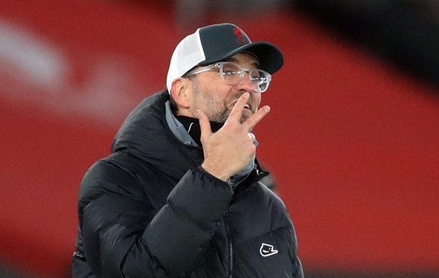 Liverpooli peatreener Jürgen Klopp teab, mitme punkti kaugusel on liider ja seekordne vastane Manchester United. Foto: Scanpix / Adam Davy / Reuters