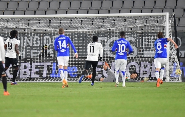 Nii sündis penaltist Spezia teine värav. Foto: Scanpix / Lapresse/Tano Pecoraro / ZUMAPRESS