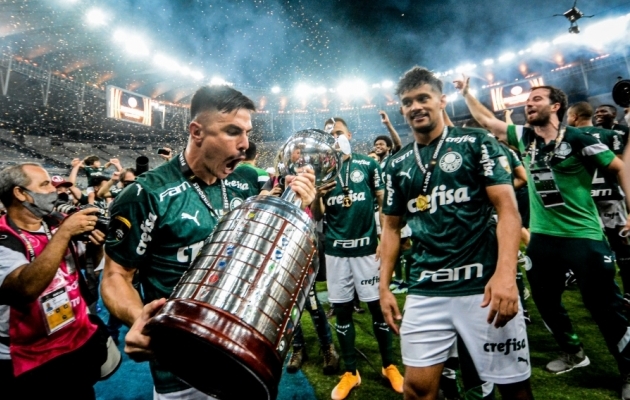 Nii tähistas Palmeiras tiitlivõitu. Foto: Scanpix / Nayra Halm / ZUMAPRESS