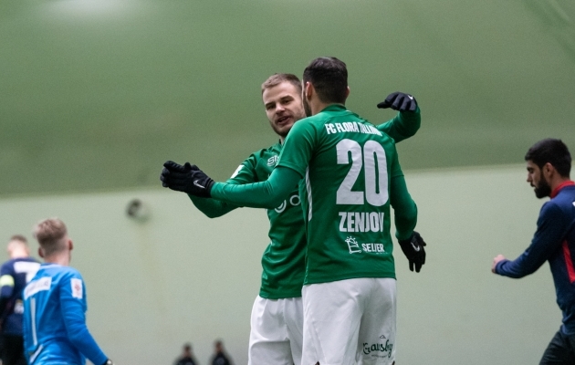 2020. aasta Eesti parim jalgpallur Rauno Sappinen lõi täna FC Flora kasuks ühe ja talvine täiendus Sergei Zenjov kolm väravat. Foto: Jana Pipar / jalgpall.ee