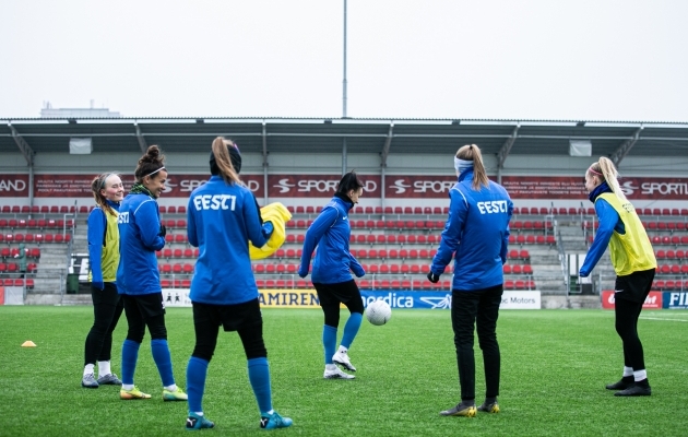 Galerii | Vaata, millised meeleolud valitsesid naiste A-koondise mängueelsel treeningul