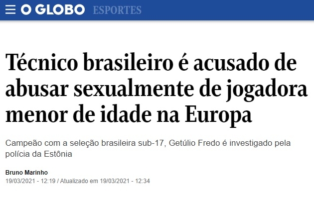 Ekraanitõmmis O Globo artiklist. Foto: kuvatõmmis