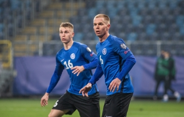 Kas Ilja Antonov (esiplaanil) ja Henrik Pürg pääsevad Valgevene vastu Eesti algkoosseisu? Foto: Jana Pipar / jalgpall.ee