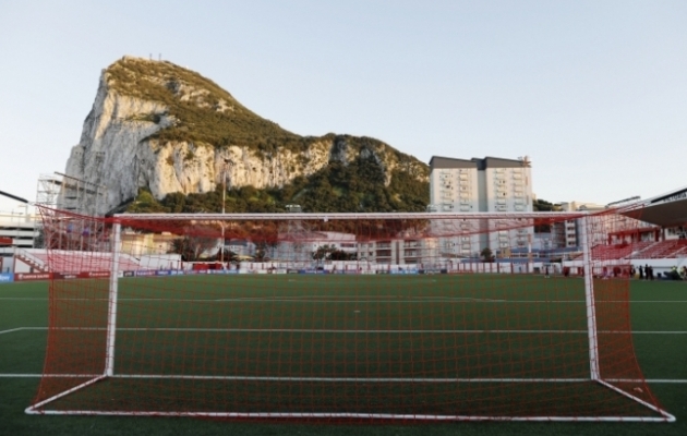 Victoria staadion Gibraltaril, kus kaljuriigi koondis oma kodum&auml;nge peab. Foto: Scanpix / Reuters / Jon Nazca