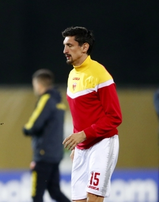 Montenegro koondise keskkaitsja, Madridi Atleticos m&auml;ngiv Stefan Savic. Foto: Scanpix / Reuters / Ints Kalnins