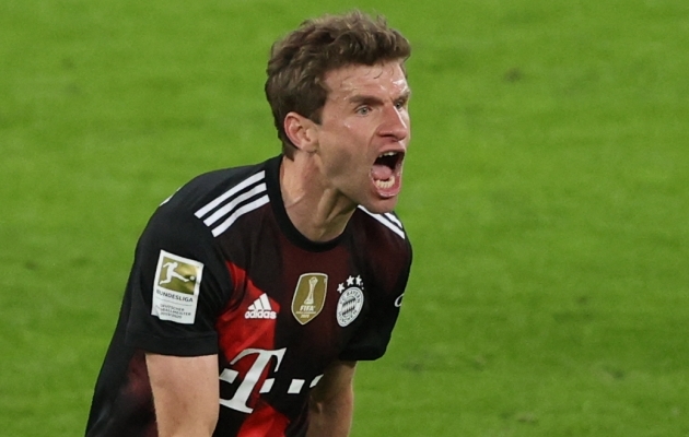 Müncheni Bayerni jalgpalluri Thomas Mülleri võidumöire. Foto: Scanpix / AFP / Alexander Hassenstein