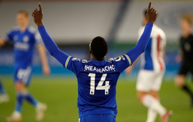 Leicester City ründaja Kelechi Iheanacho lõi taas värava. Viimase 14 mänguga on nigeerlane kõmmutanud 14 kolli. Foto: Scanpix / AFP / Andrew Boyers