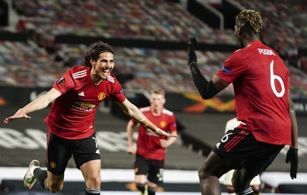 Edinson Cavani ja Paul Pogba. Foto: Scanpix / Jon Super / AP