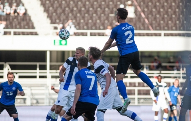 Eesti koondisel on hea hoog sees - 1:0 võit Soome üle oli teine järjestikune mäng, kus võõrsil enda puur puhtana hoiti ja vastane selili pandi. Foto: Jana Pipar / jalgpall.ee