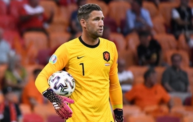 Hollandi koondise esiväravavaht Maarten Stekelenburg. Foto: Scanpix / Reuters / Piroschka Van De Wouw