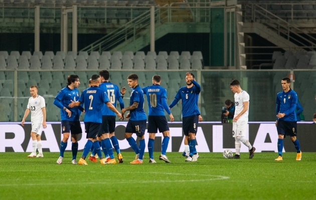 Itaalia koondise rekordilise seeria sisse mahub ka 4:0 võit Eesti üle. Foto: Jana Pipar / jalgpall.ee