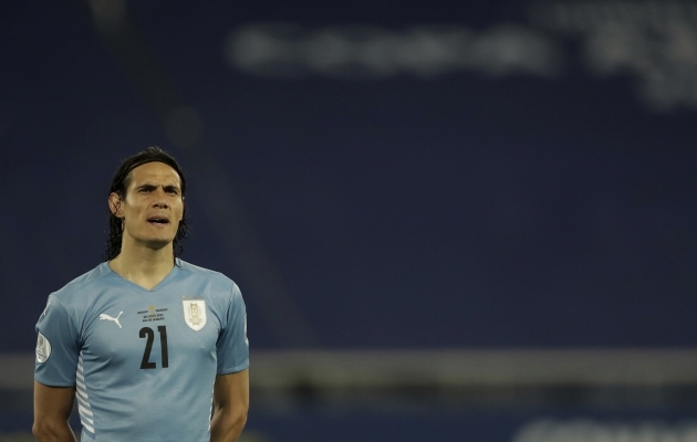 Edinson Cavani lõi Uruguay vastamisi Kolumbiaga. Foto: Scanpix / AP Photo / Silvia Izquierdo