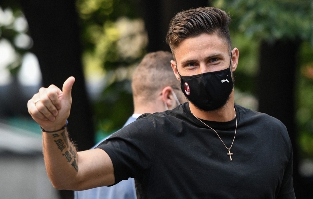 AC Milani uus mängumees Olivier Giroud. Foto: Scanpix / Claudio Furlan / ZUMA Press