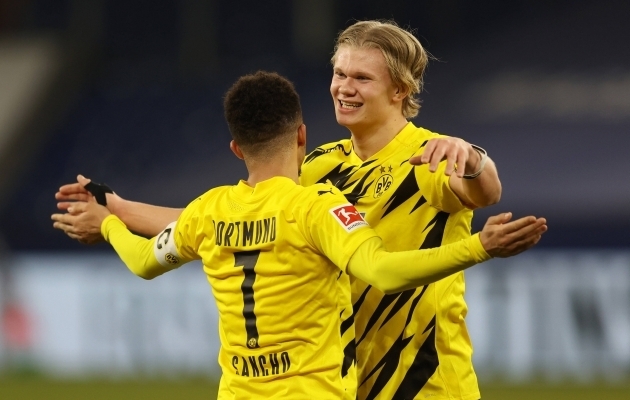 Erling Braut Haaland j&auml;i Borussia Dortmundi, kuid Jadon Sancho lahkus. Foto: Scanpix / J&uuml;rgen Fromme / Pool via David Inderlied