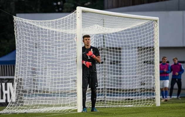 Mattias Sapp tegi viis t&otilde;rjet, kuid eksimus l&auml;ks kalliks maksma. Foto: Jana Pipar / jalgpall.ee
