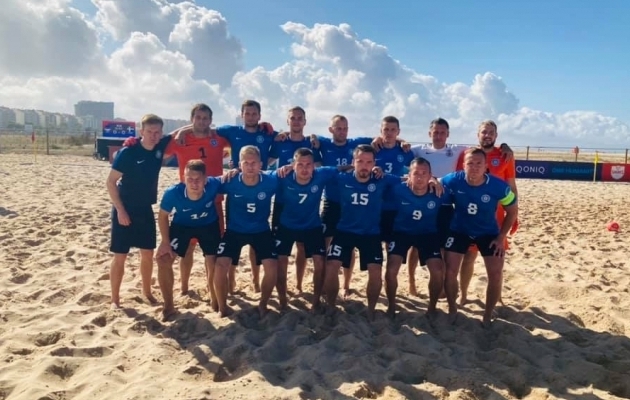 Rannajalgpallikoondis. Foto: Beach Soccer Estonia Facebook