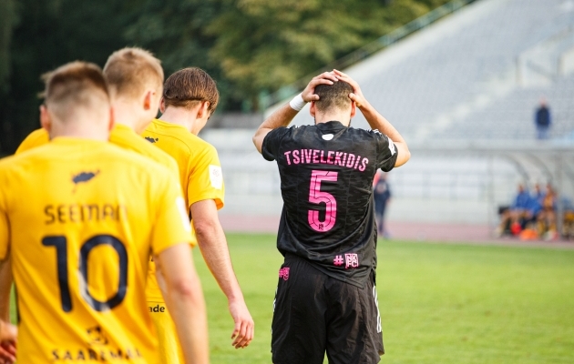Kui Nõmme Kalju viimati FC Kuressaarega vastamisi oli, saadi kirja konkreetne 0:3 kaotus. Foto: Oliver Tsupsman