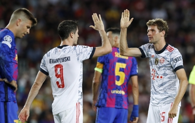 Barcelona - Bayern 0:3. Robert Lewandowski 2, Thomas Müller 1. Foto: Scanpix / Albert Gea / Reuters